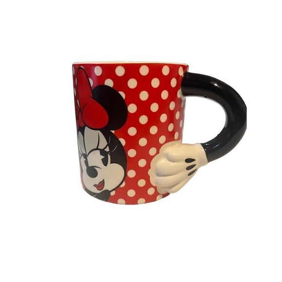 Disney Minnie Mouse Ceramic Coffee Mug 20 Oz Cup Black Red and White Polka Dots - Picture 2 of 4